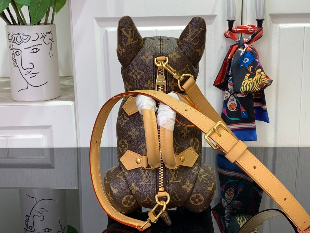 路L家-M12617 POOCH BAG手袋法鬥狗 棕色