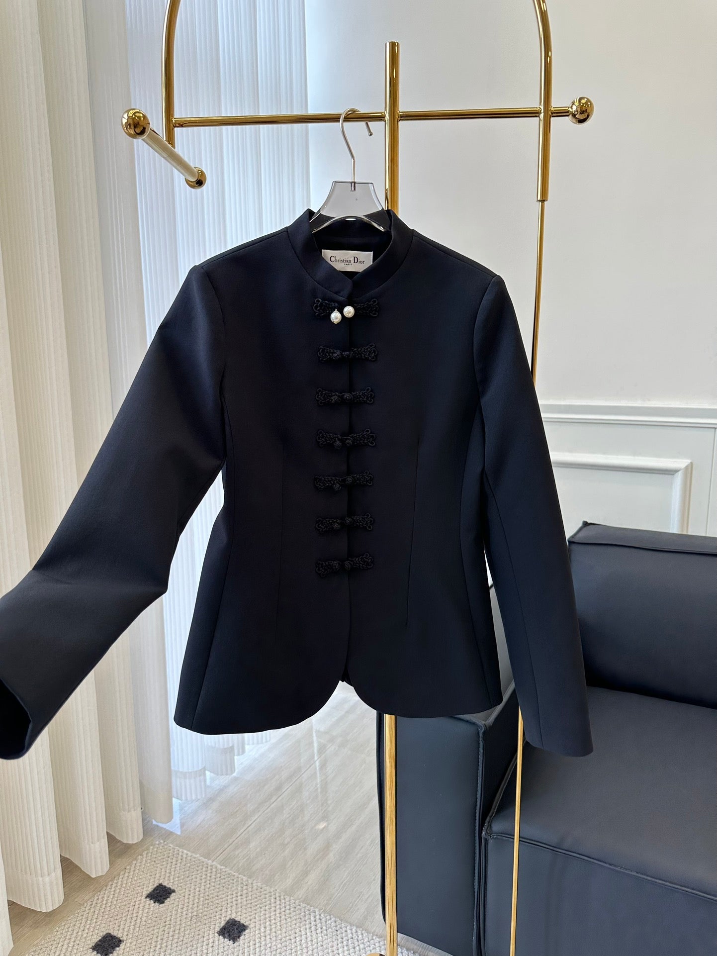 迪D家-2403 新款中式盤扣修身剪裁西服外套