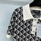 小香家-2404 春夏新品絕美Polo設計紗線短版上衣