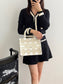 迪D家-2024春夏系列 Book Tote  經典的菱形格 杏色 小號