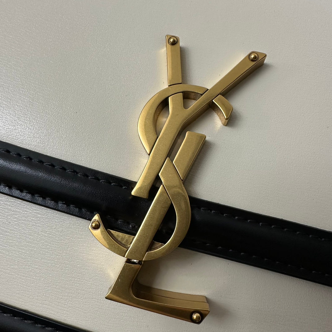 聖Y羅-BOX SAINT LAURENT 豆腐包 小號 黑拼白色