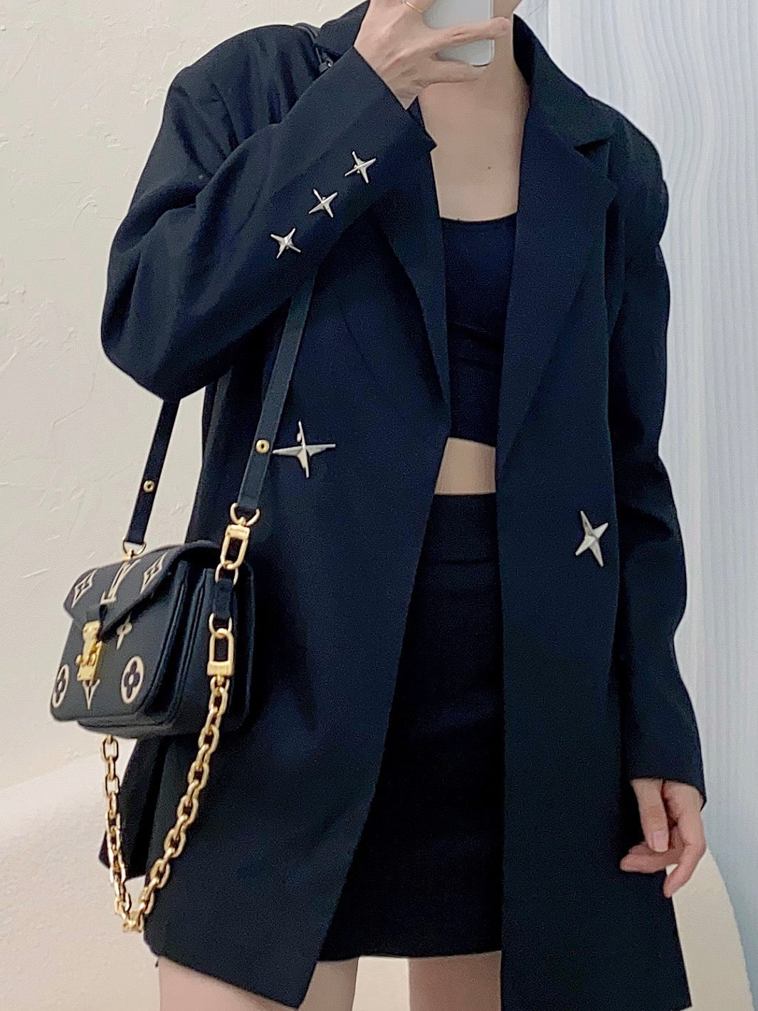 M46596 路L家-Pochette Métis East West 黑色