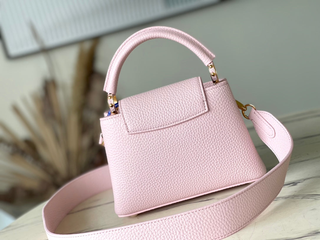 M22178 路L家-Taurilon皮革 Capucines手提包 粉色 Mini