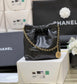 小香家-Chanel 22號手袋 魚子醬皮黑金色 小號