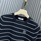 穆M家-2404 24新品上架圓領條紋短袖TEE 黑色
