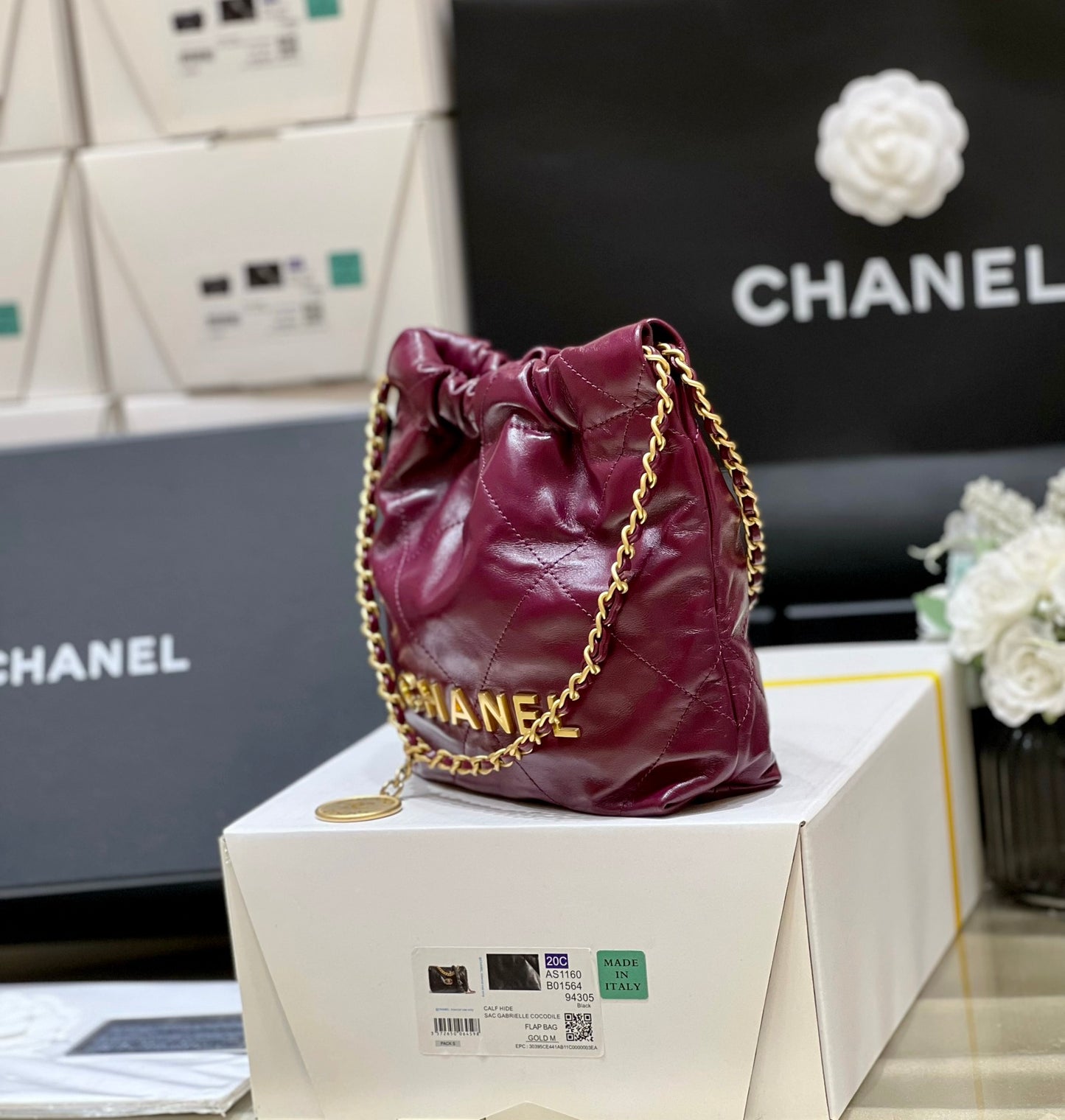小香家-2023春夏新款 22BAG Mini 酒紅色