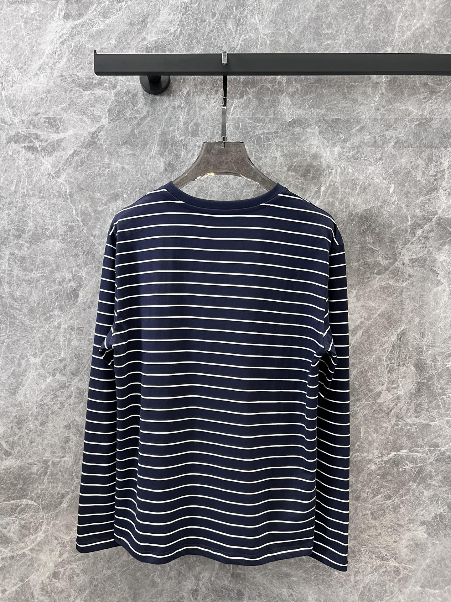 穆M家-2404 24SS春夏新款 條紋長袖tee 黑色