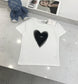 賽C家-2404 紗布愛心手珠釘鑽logo圓領短袖T 兩色