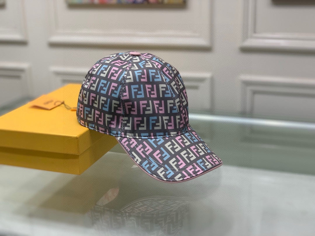 芬F家-雙F刺繡帆布棒球帽 藍色