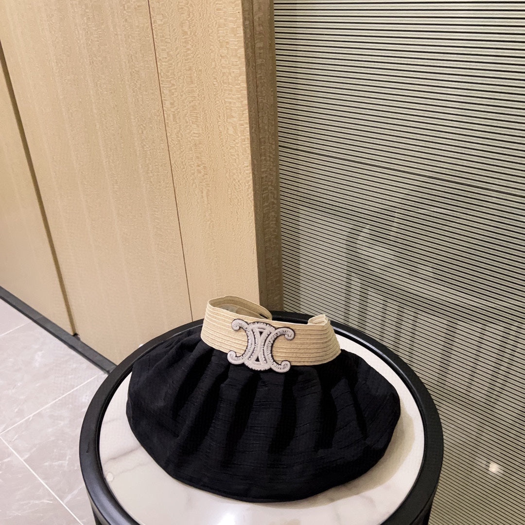 賽C家-2023夏季新款 空頂帽 防曬帽 黑色