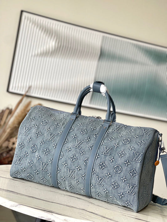 M22532 路L家-Keepall Bandoulière 50旅行袋 牛仔款