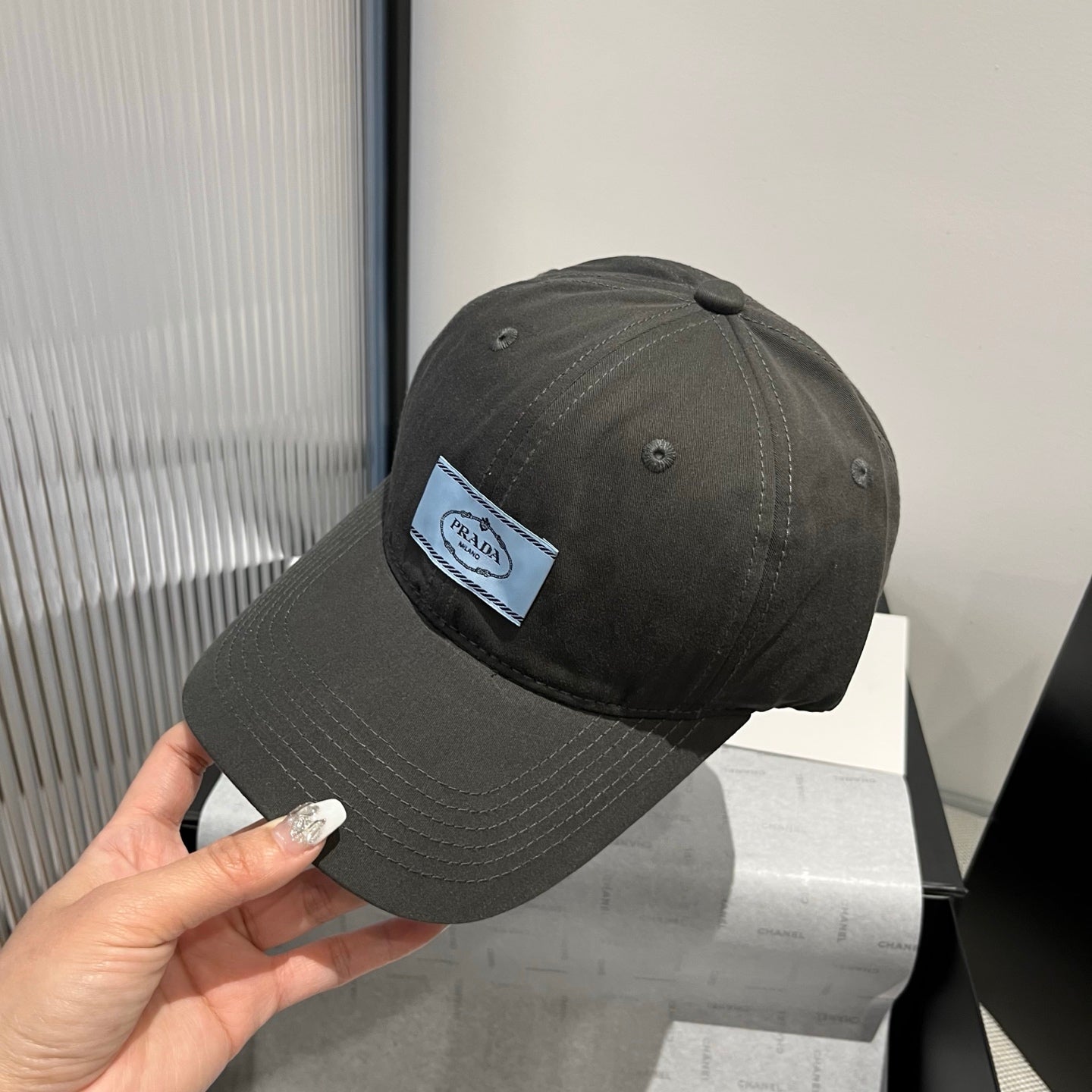 普P家-LOGO標籤棒球帽 黑色