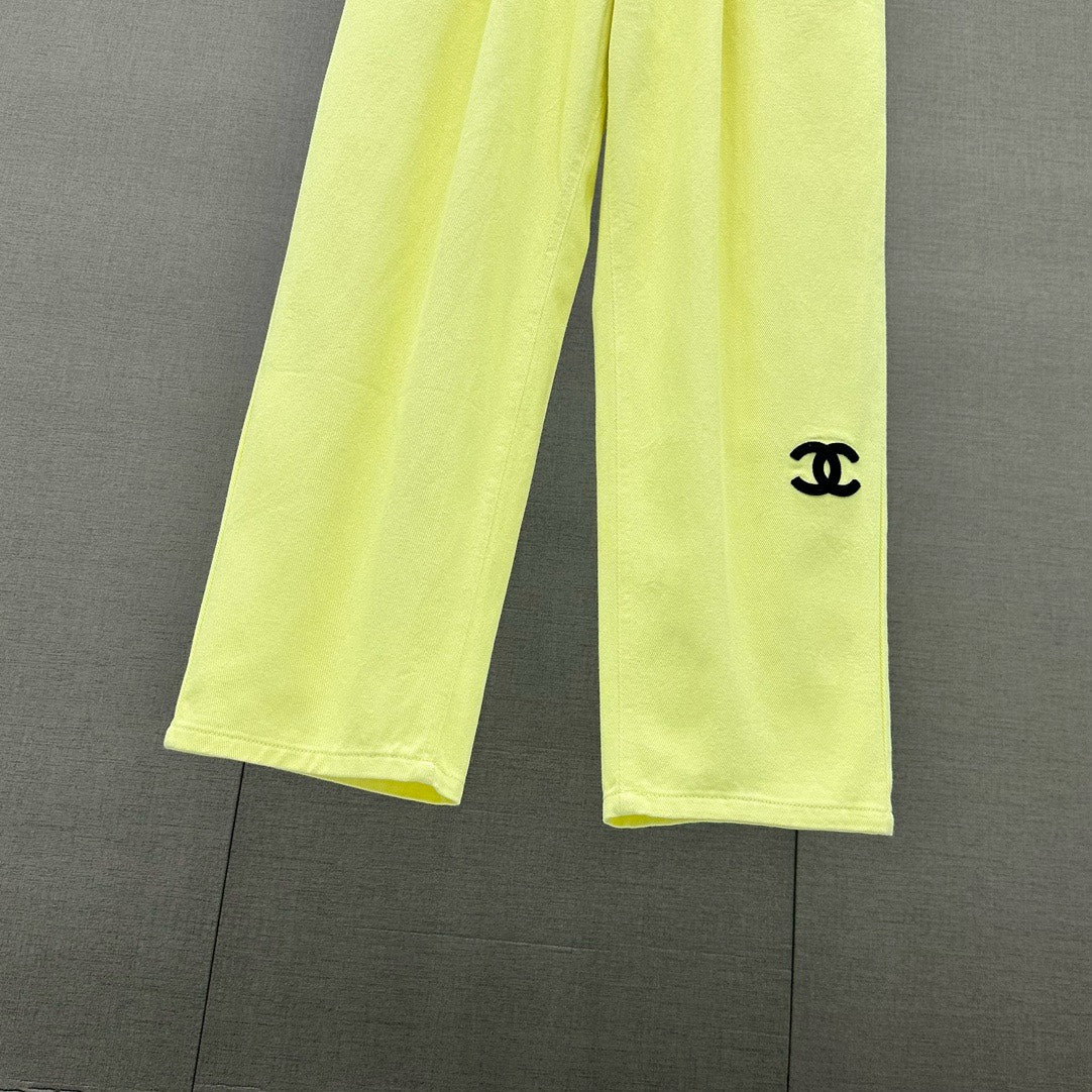 小香家-2403 春夏logo高腰闊腿牛仔褲