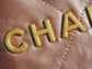 小香家-新款 Chanel 22號手袋 玫瑰金 鑲金背帶 雙鍊條
