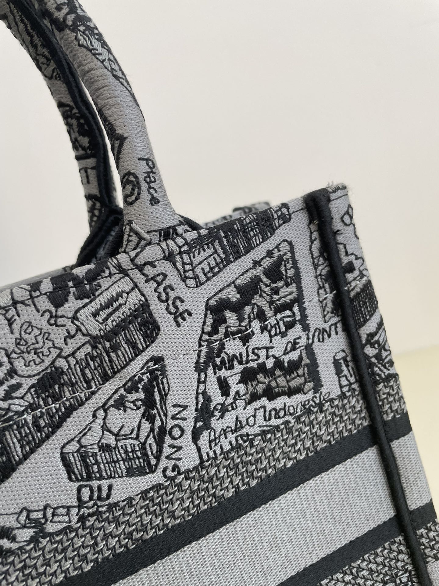 迪D家-2023春夏新款 Tote 巴黎地圖灰色 小號