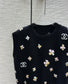 小香家-2403 24早春最新手工坊系列 四葉草針織背心 黑色
