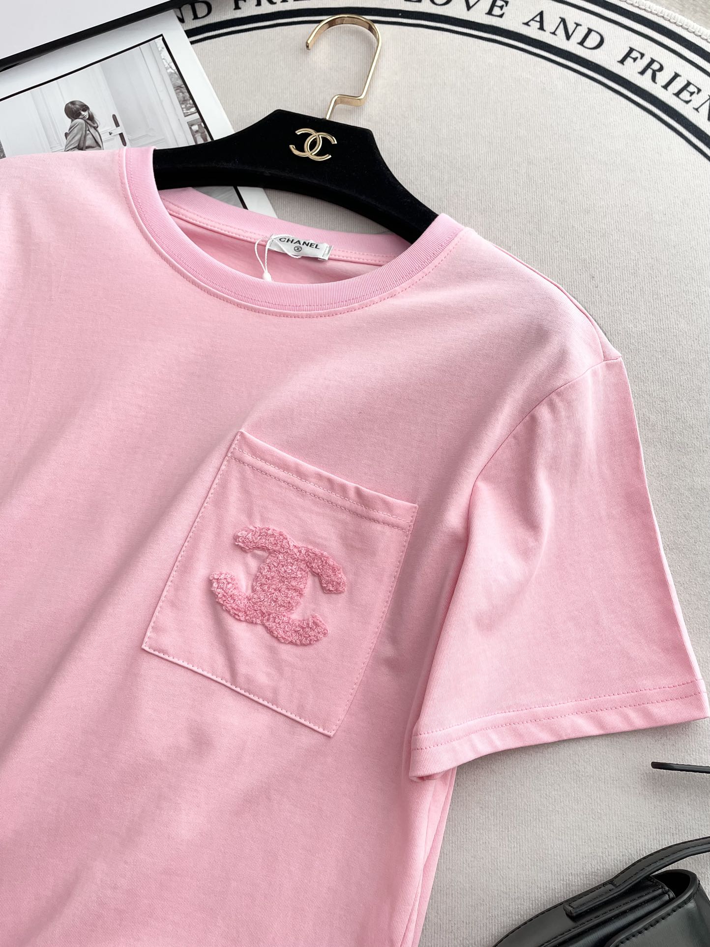 小香家-2403 立體Logo短袖Tee 粉色