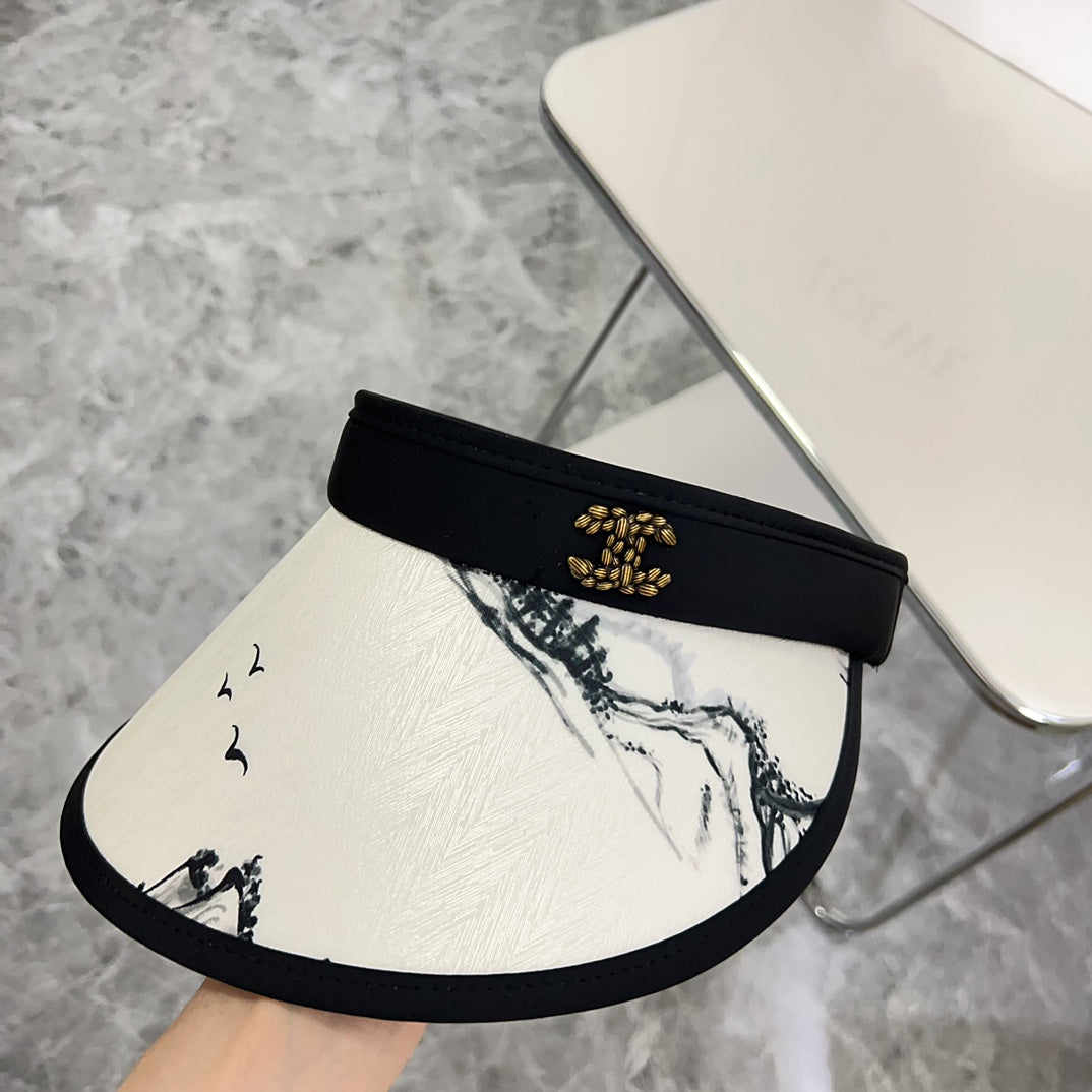 小香家-2024新款水墨遮陽帽 黑色