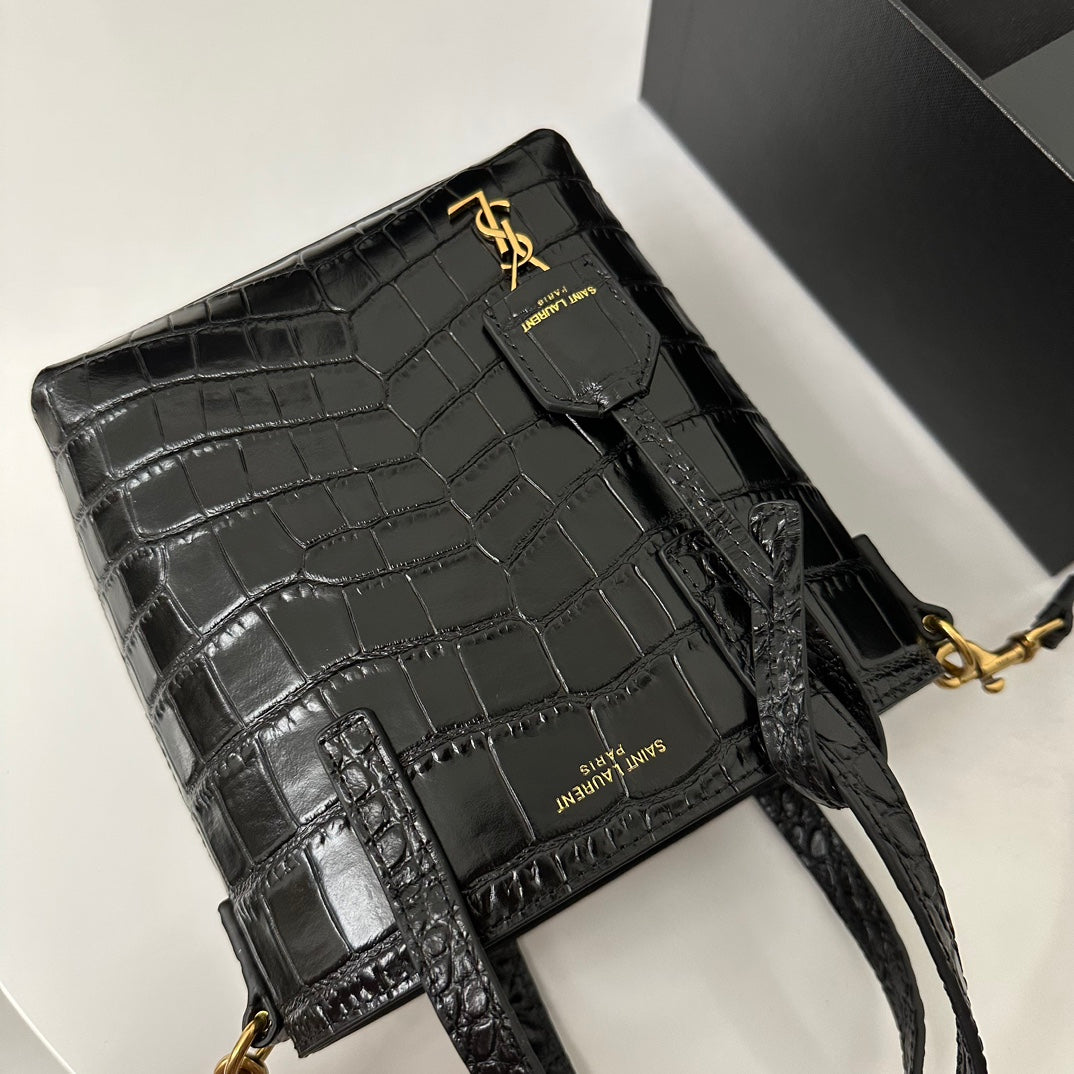 聖Y羅-托特包 Mini 鱷魚紋 黑色