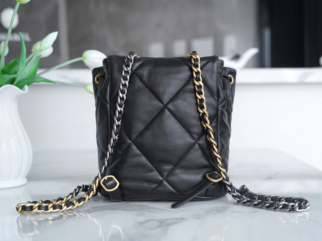 小香家- Chanel 24C 19bag 雙肩後背包 黑色
