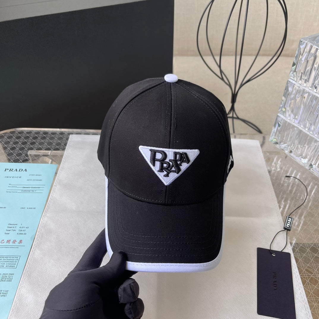 普P家-經典金屬三角Logo棒球帽 黑色