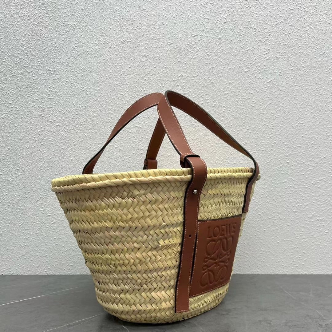 羅L威-草編包 40CM 大號 棕色