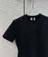 芬F家-2403 雙F立體字母針織短袖 黑色