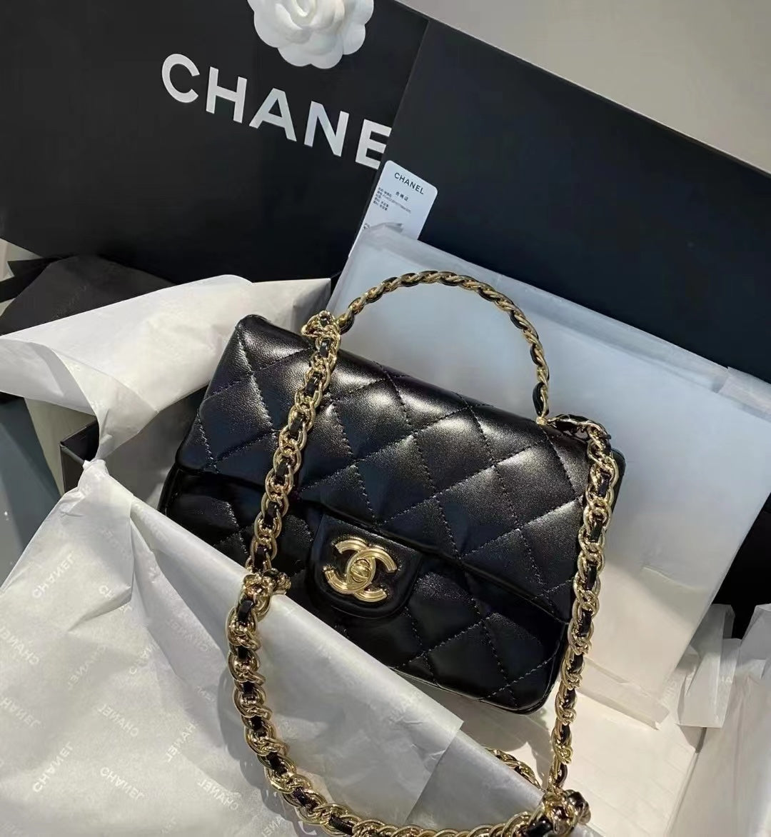 小香家-Chanel 23A CF水鑽手柄 黑色