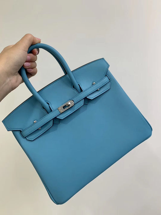 小愛款-Birkin 25 Swift P3 北方藍 銀扣