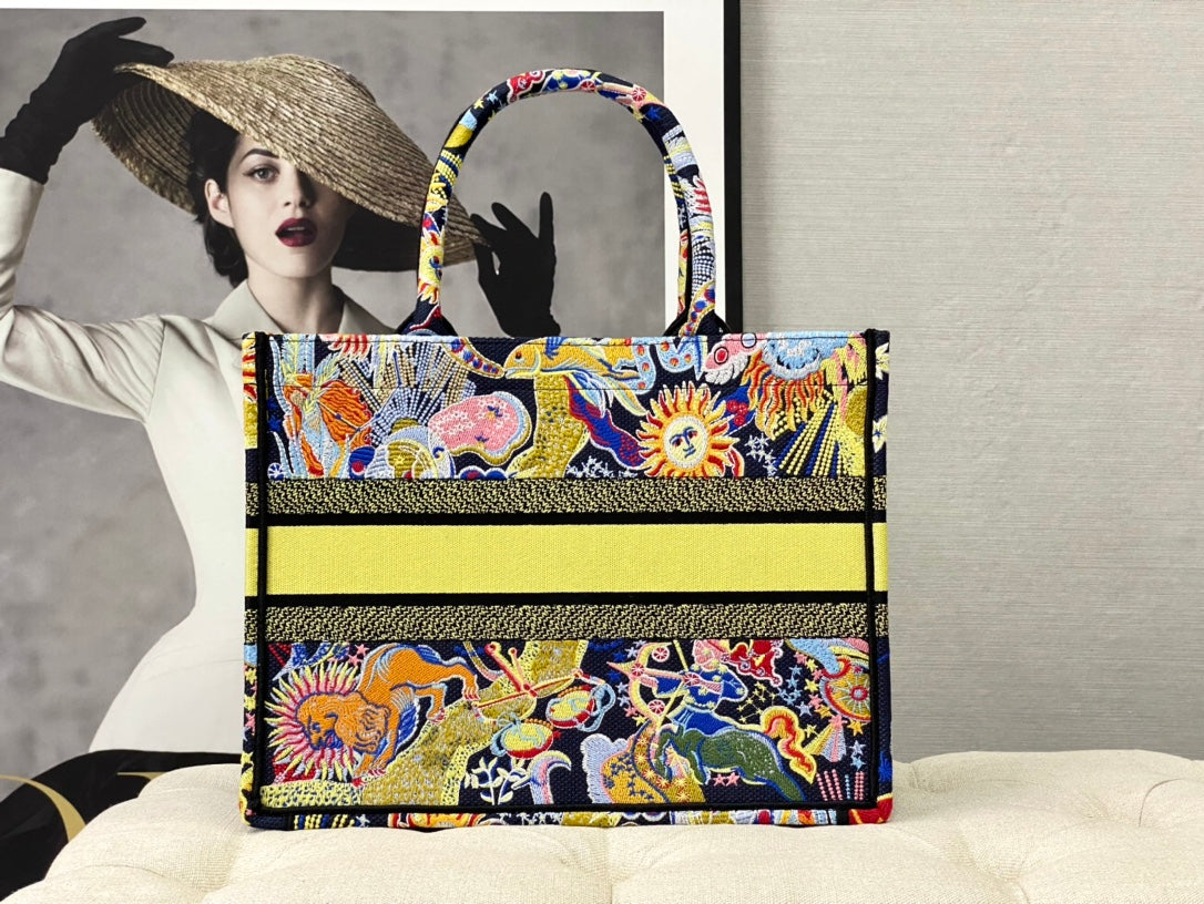 迪D家-BookTote 刺繡手袋 黑星座 37x30x16cm