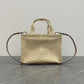 賽c家-經典緹花 凱旋門Logo托特包 淺棕色小號