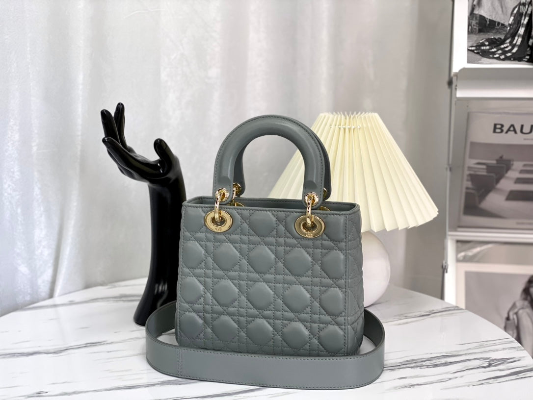 迪D家-Lady dior myABC 岩石灰色金扣 小號