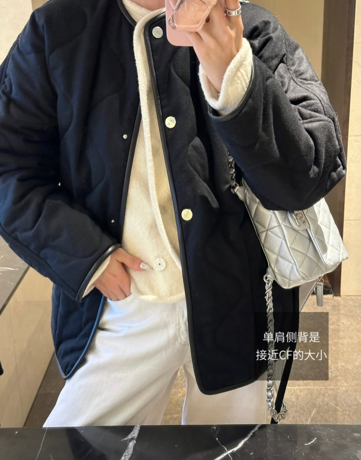 小香家-春夏新款 Hobo 嬉皮郵差包 銀色