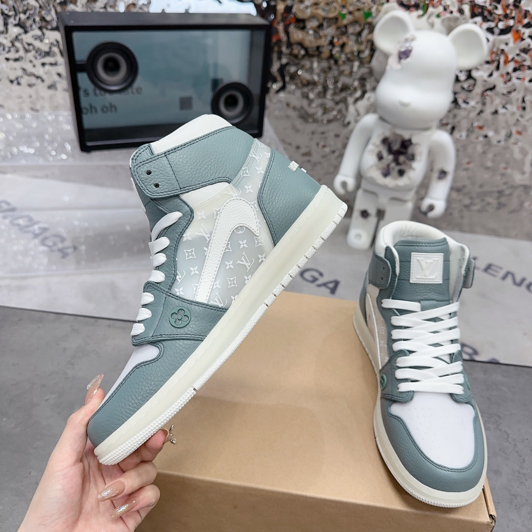 路L家-Air Jorda 1 Low AJ1 高筒運動鞋 聯名款 灰綠色