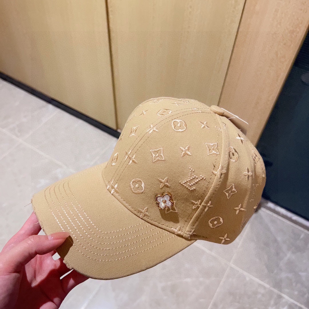 路L家-2023春夏新款 刺繡棒球帽 杏色