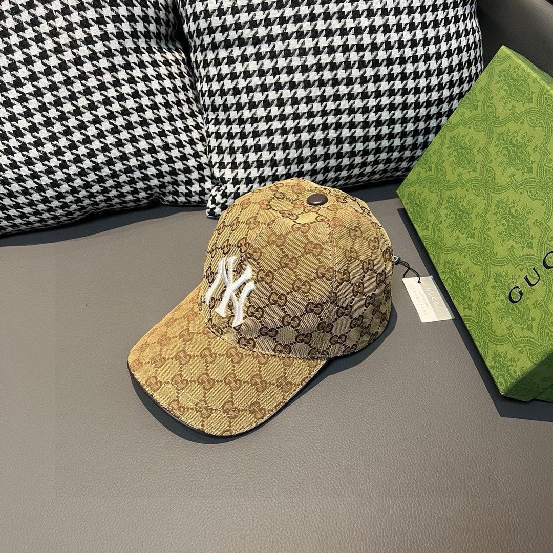 古G家-聯名款NY刺繡棒球帽 卡其色