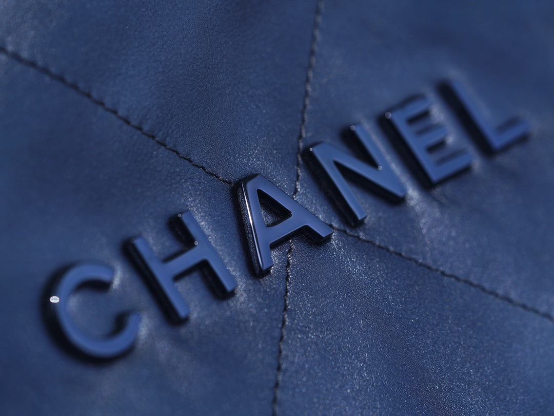 小香家-Chanel 22號手袋 金屬藍小號