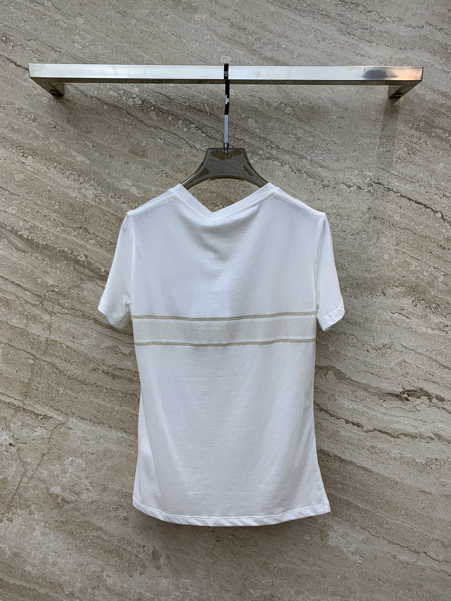 迪D家-2403 金線五角星刺繡短袖TEE