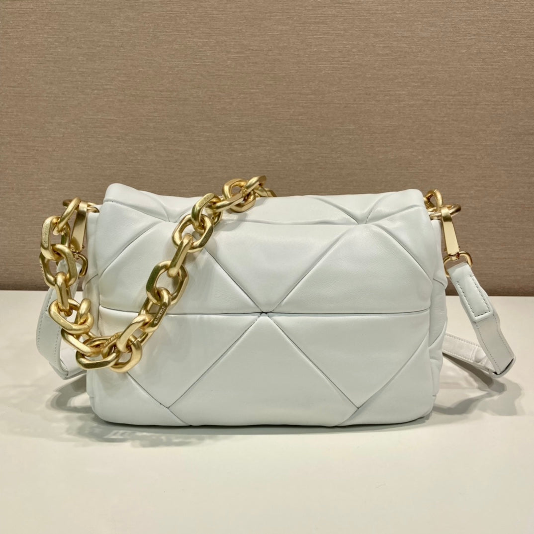 普P家-System羊革單肩包 白色 24CM