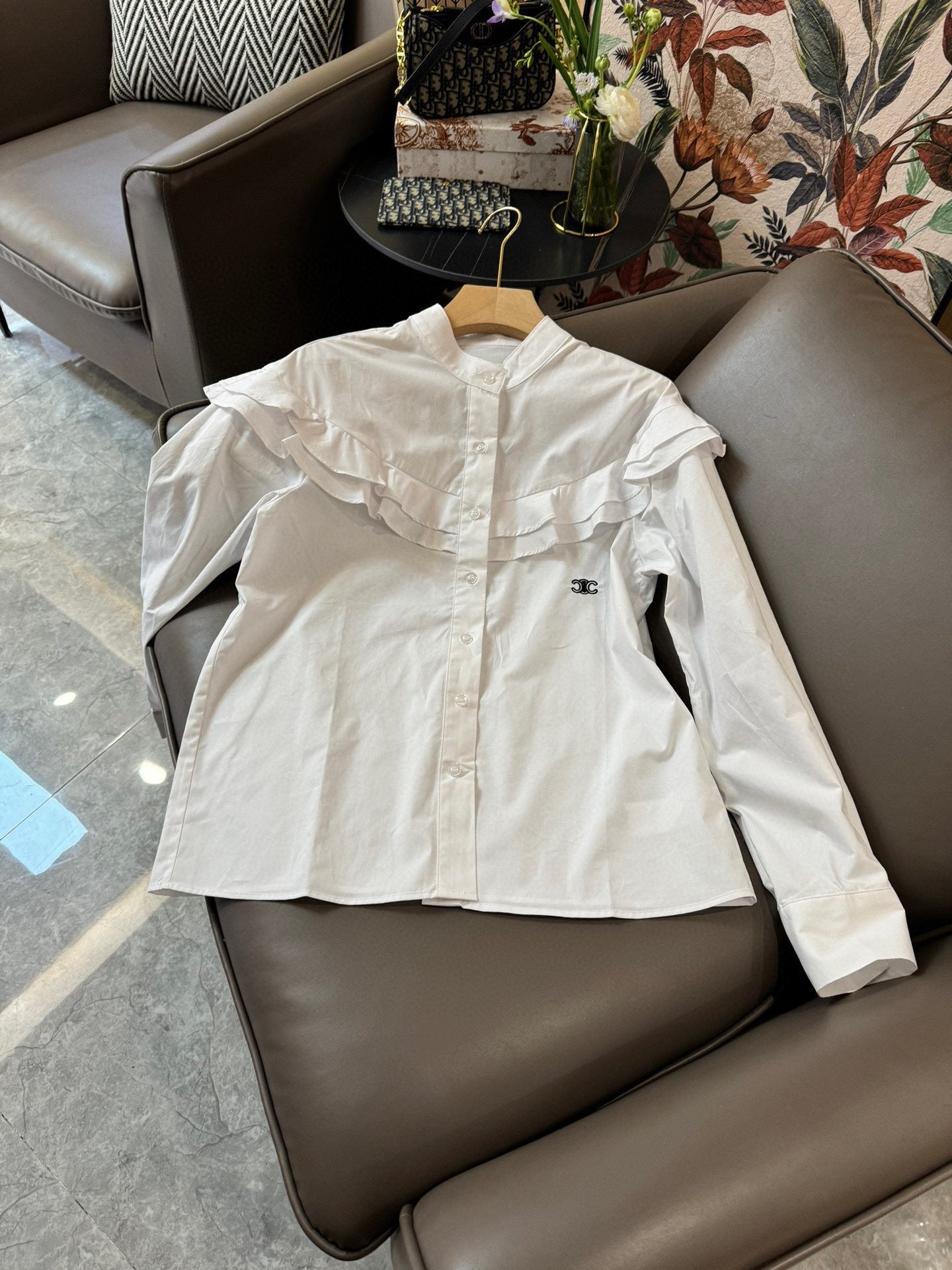 賽C家-2403 荷葉邊棉長袖襯衫