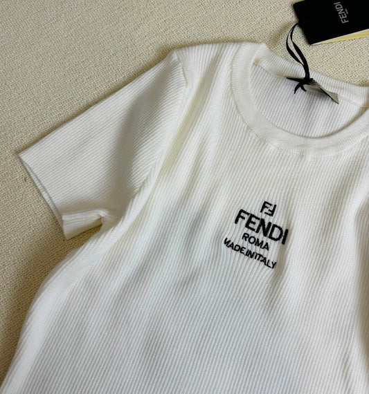 芬F家-2403 早春款針織短袖 白色