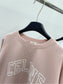 賽C家-2403 粉色植絨字母圓領大學TEE