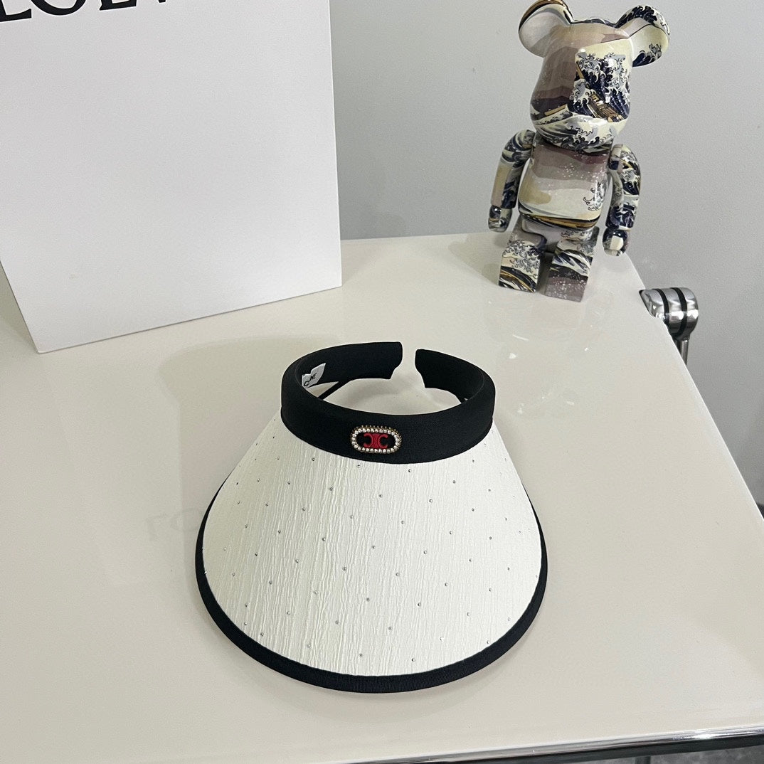 賽C家-2024夏季新款水鑽輕奢華遮陽帽 白色