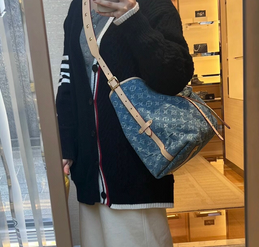 M46855 路L家-Carryall MM手袋 斜背包/肩背包 牛仔丹寧