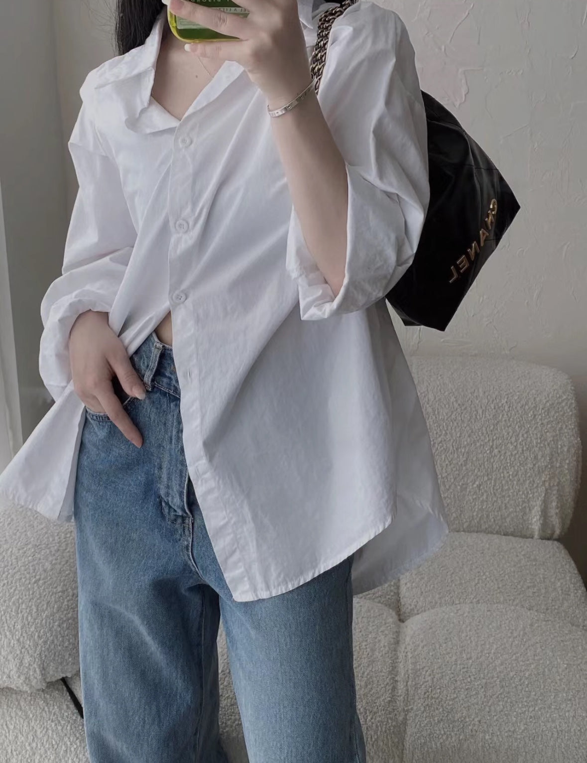 小香家-Chanel 22號手袋 黑金鍊條 黑色