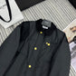 賽C家-2403 拼接黑色燈芯絨棉服外套