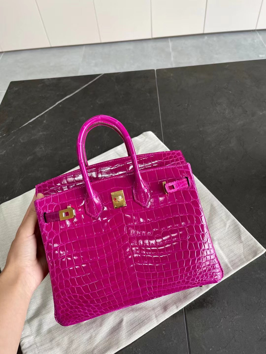 小愛款-Birkin 25 鱷魚 天方夜譚紫 金扣