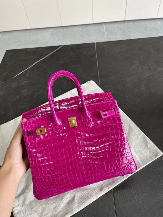 小愛款-Birkin 25 鱷魚 天方夜譚紫 金扣