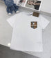 巴B家-2403 格子口袋戰馬圓領短袖TEE 黑白兩色