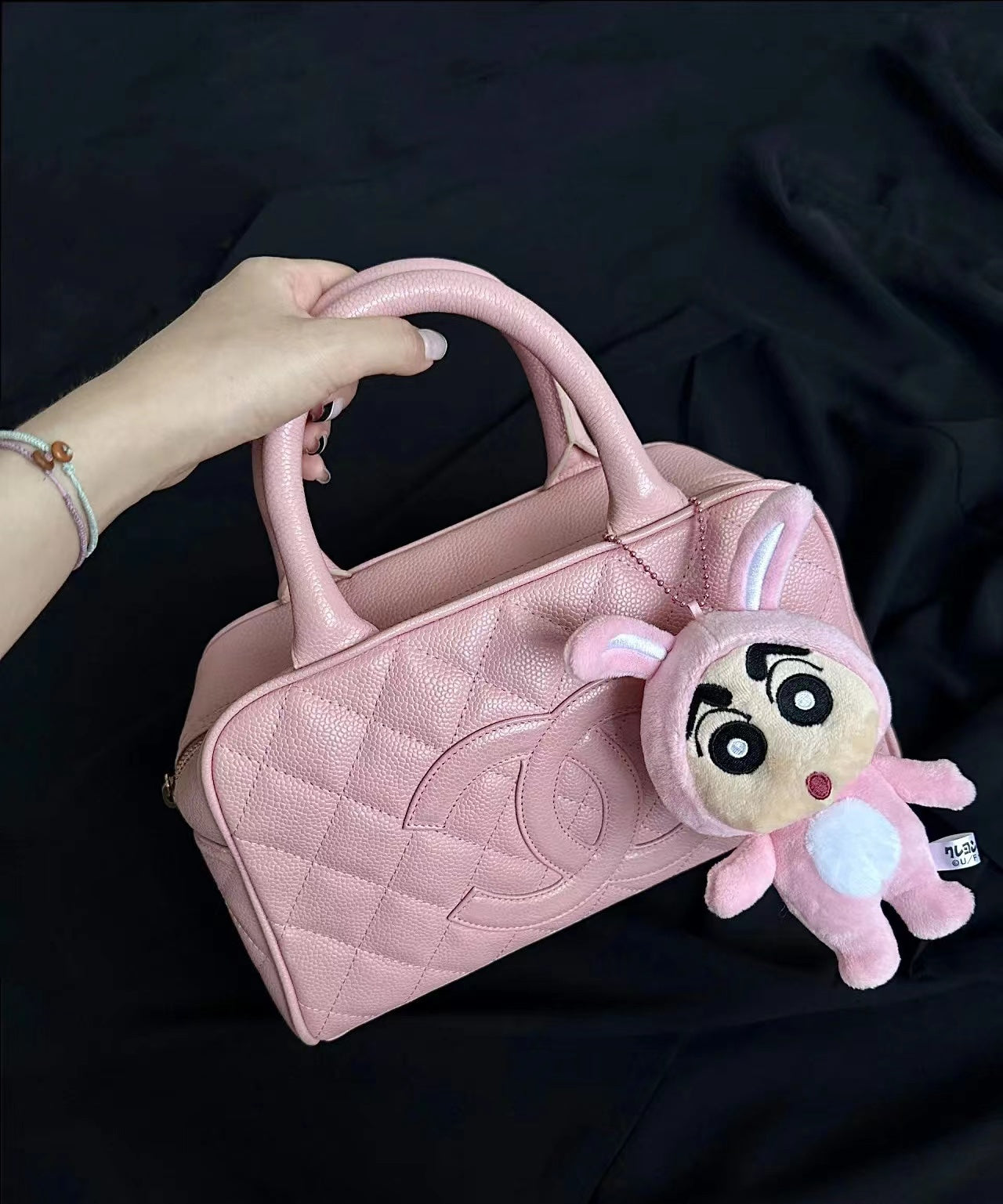 小香家-Chanel Vintage 中古保齡球包 粉色